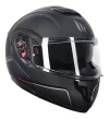 Casco Moto Rebatible Mt Atom Negro Mate Doble Visor 