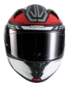 Casco Moto Integral Mac Speed Control Gris Blanco Rojo