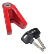 Traba Disco Moto Um Locks 8713 Zinc Perno 5,5 Mm Con Llave Color Rojo