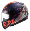 Casco Moto Integral Ls2 353 Rapid Naughty Azul Naranja