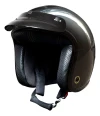 Casco Moto Abierto Vertigo Vintage Old School Grafito Brillo