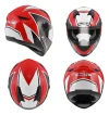 Casco De Moto Integral  Zeus 811 Al51 Negro Rojo Blanco