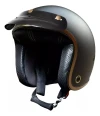 Casco Moto Abierto Vertigo Vintage Gold Edition Negro Mate