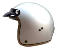 Casco Moto Abierto Vertigo Vintage Gold Edition Blanco