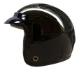 Casco Moto Abierto Vertigo Vintage Old School Negro Brillant