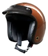 Casco Moto Abierto Vertigo Vintage Old School Cobre Brillo