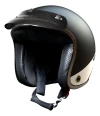 Casco Moto Abierto Vertigo Vintage Scooter Negro Gris Mate