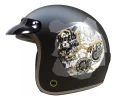 Casco Moto Abierto Vertigo Vintage Scrash Negro Mate