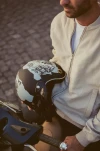 Casco Moto Abierto Vertigo Vintage Scrash Negro Mate