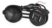 Toma Doble Puerto Cargador Usb Ruder C/ Soporte Para Moto