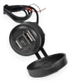 Toma Doble Puerto Cargador Usb Ruder C/ Soporte Para Moto